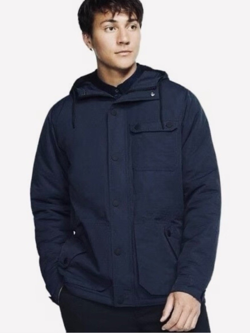 Hurley Navy Hooded Field Jacket Size M
